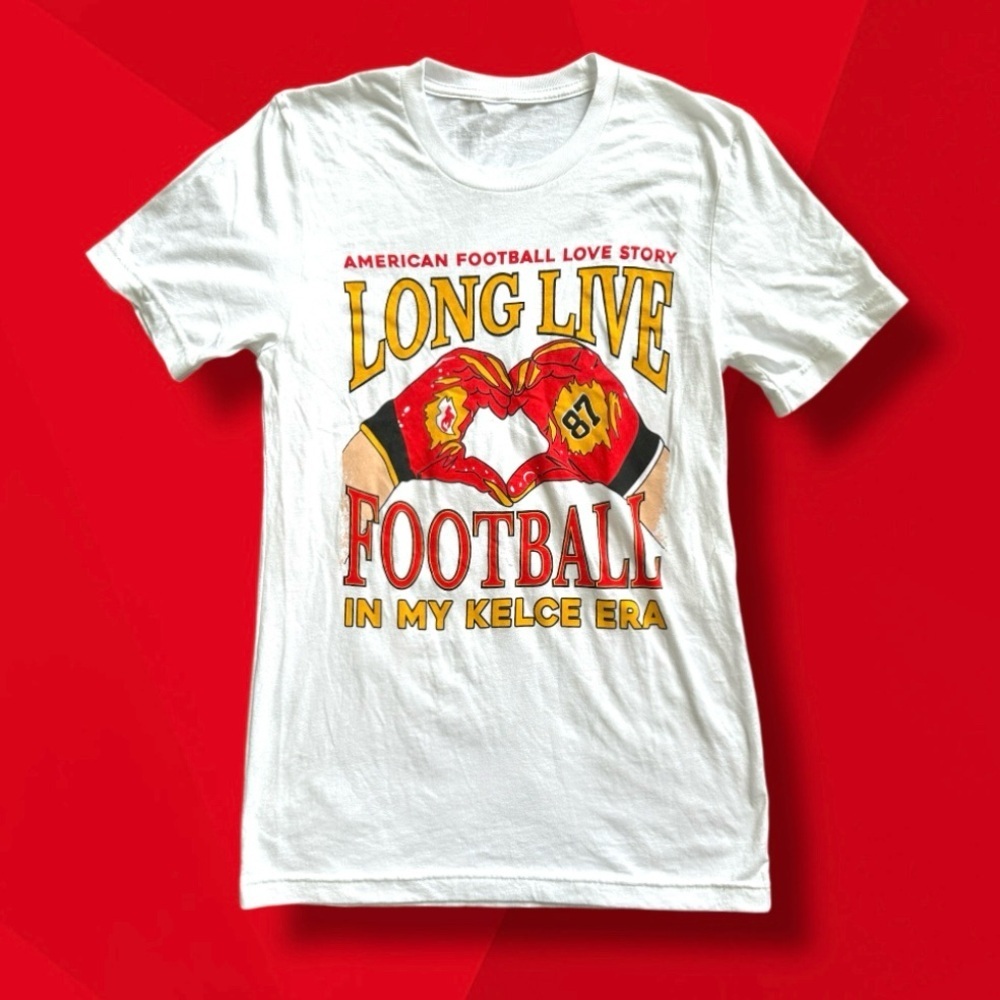 Long Live Football Swift Kelce‎ Era White Graphic T-Shirt Unisex Size XS